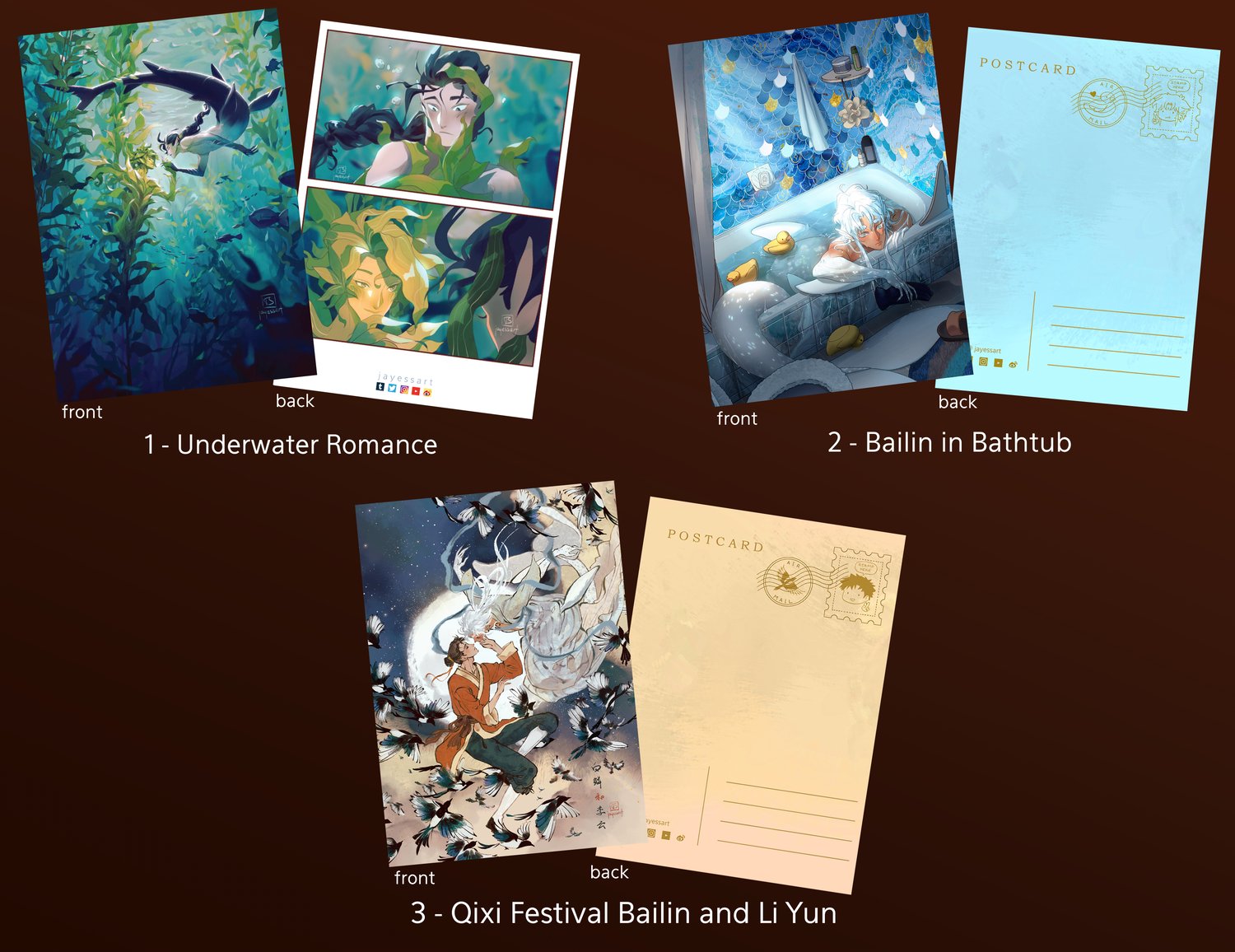 MERMAN POSTCARDS