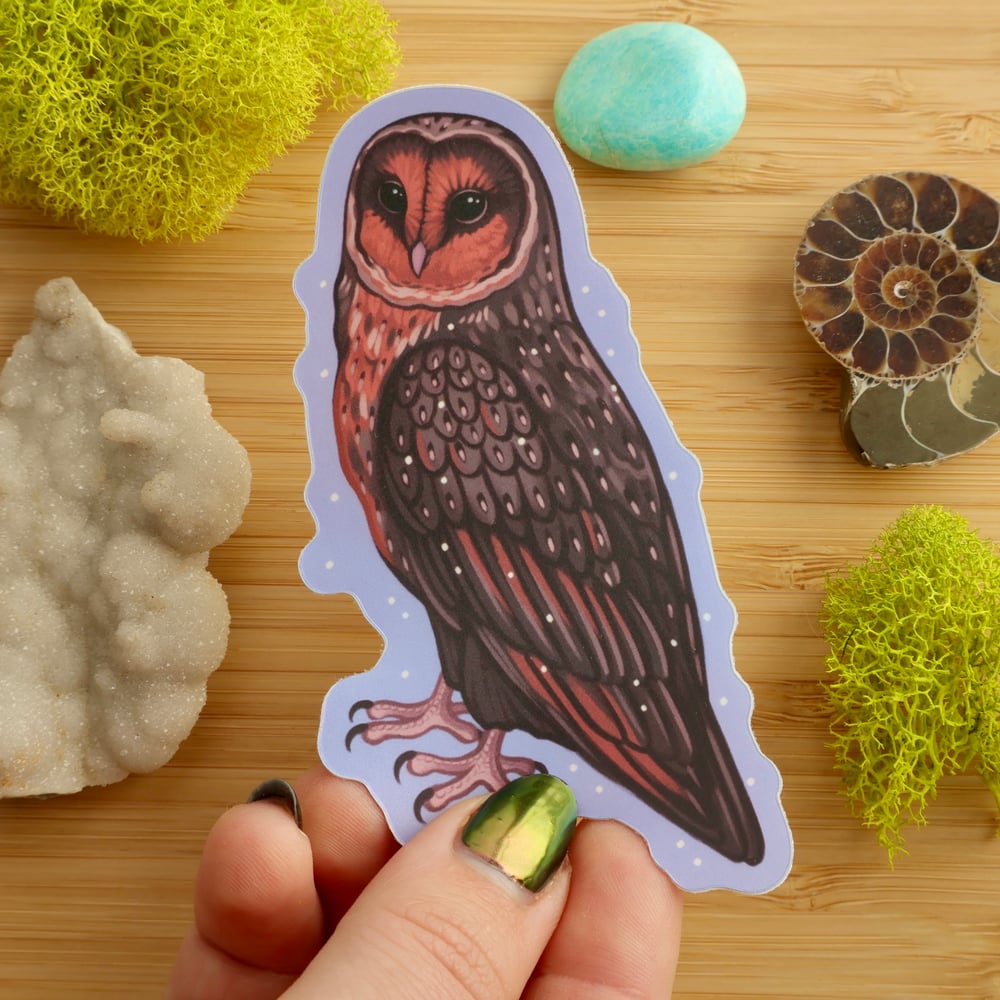 Vaporwave Melanistic Barn Owl Sticker