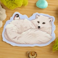 Image 1 of Arctic Fox & Chickadee Sticker