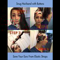 Image 3 of Hair Wrap with Buttons and Scrunchie - Set 7 Options