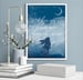 Image of ‘Hare Loves The Moon’ Metallic Silver Foil Print