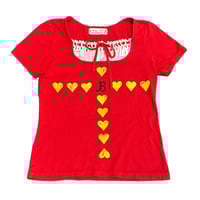 Betty's Blue red milkmaid top