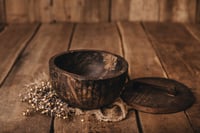 Image 1 of Deep wood bowl with lid