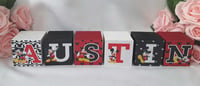 Image 17 of Mickey Mouse Inspired Wood Name Blocks, Mickey nursery,Mickey new baby gift,mickey centrepiece 