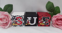 Image 18 of Mickey Mouse Inspired Wood Name Blocks, Mickey nursery,Mickey new baby gift,mickey centrepiece 