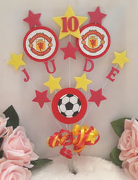 Image 13 of Personalised Football Cake Topper, Football Centrepiece, Football Party Decor, Soccer Cake Topper