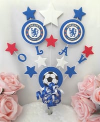 Image 14 of Personalised Football Cake Topper, Football Centrepiece, Football Party Decor, Soccer Cake Topper