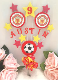 Image 16 of Personalised Football Cake Topper, Football Centrepiece, Football Party Decor, Soccer Cake Topper