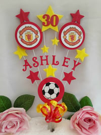 Image 18 of Personalised Football Cake Topper, Football Centrepiece, Football Party Decor, Soccer Cake Topper