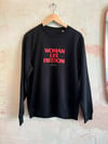 ORGANIC SWEATSHIRT WOMAN LIFE FREEDOM BLACK/RED