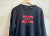 ORGANIC SWEATSHIRT WOMAN LIFE FREEDOM BLACK/RED