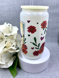 Image 2 of La mama shimmer 16 Oz glass can tumbler 