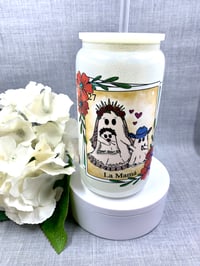 Image 3 of La mama shimmer 16 Oz glass can tumbler 