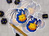 Blue Dragon with Yellow D20 - 3in Vinyl Sticker