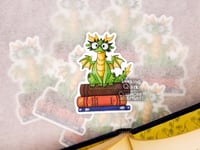 Image 1 of Library Dragon - 3in Vinyl Sticker