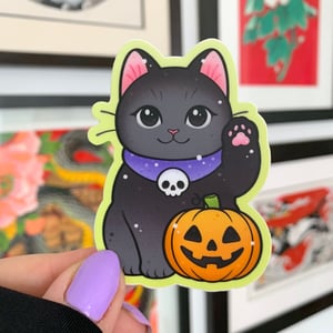 Image of MATTE Black Cat STICKER