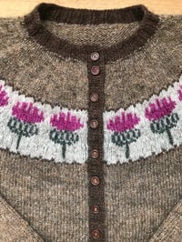 Image 1 of Blooming thistle - Icelandic wool cardigan - Preorder