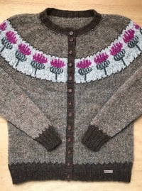 Image 2 of Blooming thistle - Icelandic wool cardigan - Preorder