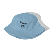 Image 2 of Love Over Hate Organic Bucket Hat