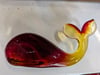 Hand Blown glass whale nade by Kanawha in Dunbar West Virginia