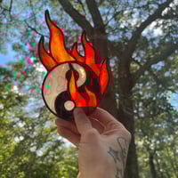 Image 3 of yin yang in flames: made to order