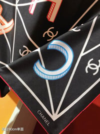 Image 7 of CC Letter Silk Scarf