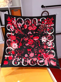 Image 3 of GG Blossom Flower Silk Scarf