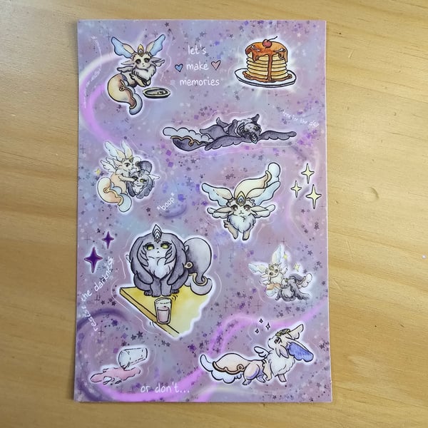 Image of Let's Make Memories Fairy Cats Sticker Sheet