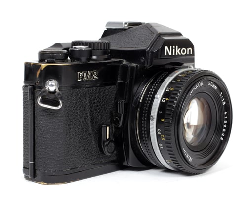 Image of Nikon FM2 35mm SLR Film Camera with 50mm F1.8 lens (CHROME/BLACK)