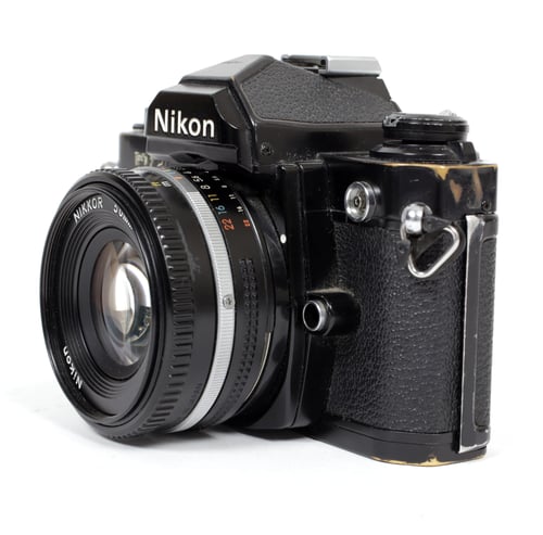 Image of Nikon FM2 35mm SLR Film Camera with 50mm F1.8 lens (CHROME/BLACK)