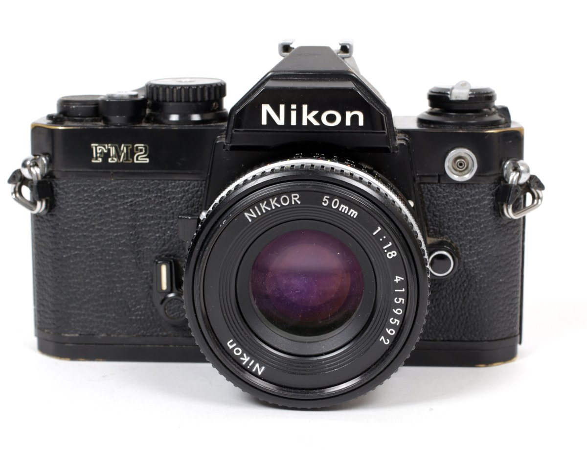 Nikon FM2 35mm SLR Film Camera with 50mm F1.8 lens (CHROME/BLACK)