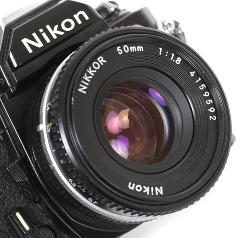 Image of Nikon FM2 35mm SLR Film Camera with 50mm F1.8 lens (CHROME/BLACK)