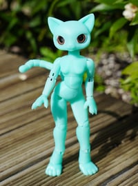 Image 3 of Shorthaired Cat Girl Ball Jointed Doll Base | Turquoise, Slim Body