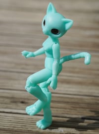 Image 2 of Shorthaired Cat Girl Ball Jointed Doll Base | Turquoise, Slim Body