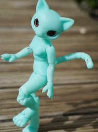 Image 5 of Shorthaired Cat Girl Ball Jointed Doll Base | Turquoise, Slim Body