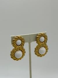 Image 2 of Vintage Givenchy White Resin Earrings
