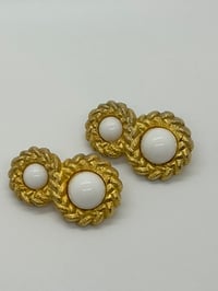 Image 5 of Vintage Givenchy White Resin Earrings
