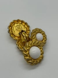 Image 3 of Vintage Givenchy White Resin Earrings