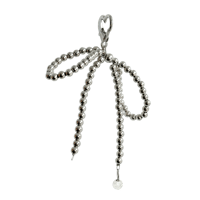 Image 1 of Long Silver Bow Charm