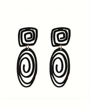 Image of Geometric Black Swirl