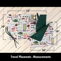 Image 3 of 15"x10" Travel Placemat with 10" Luncheon Napkin - Set 1 Options
