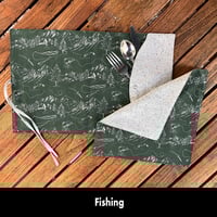 Image 11 of 15"x10" Travel Placemat with 10" Luncheon Napkin - Set 2 Options