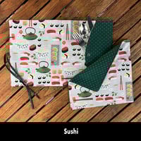 Image 9 of 15"x10" Travel Placemat with 10" Luncheon Napkin - Set 2 Options
