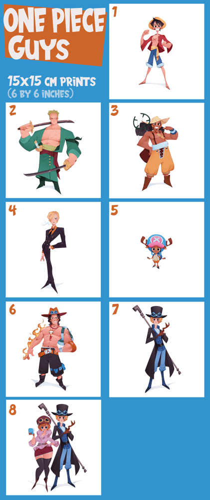 Image of One Piece Guys (individual Prints)