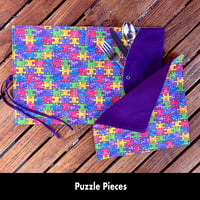 Image 9 of 15"x10" Travel Placemat with 10" Luncheon Napkin - Set 3 Options