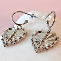 Image 3 of Mid sized Textured Heart Half Hoop 