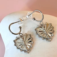 Image 5 of Mid sized Textured Heart Half Hoop 