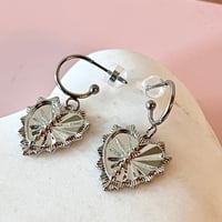 Image 4 of Mid sized Textured Heart Half Hoop 