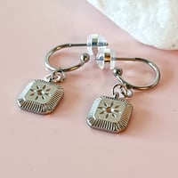 Image 5 of Little Square Sun Half Hoops 