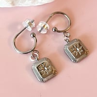 Image 6 of Little Square Sun Half Hoops 